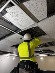 Electrical repair in ceiling