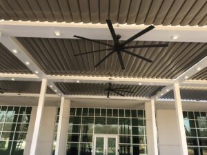 Exterior ceil fan and lighting installation