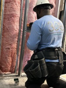 Commercial Electrician installing a outlet box